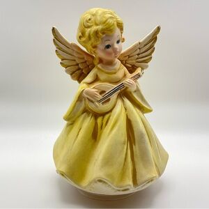 Vintage Berman & Anderson Musical Angel Figurine w/ Mandolin Japan Works Slowly